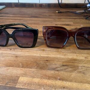 True Religion Black and Brown Sunglasses Duo.  Black sunglasses are Steve Madden